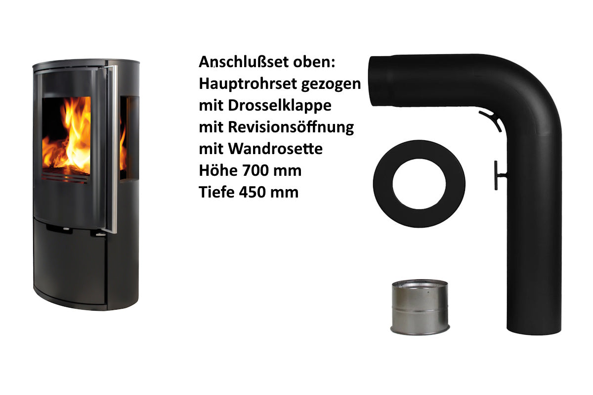 Ember Kaminofen E-15 VG drei Glasscheiben Vollglastür